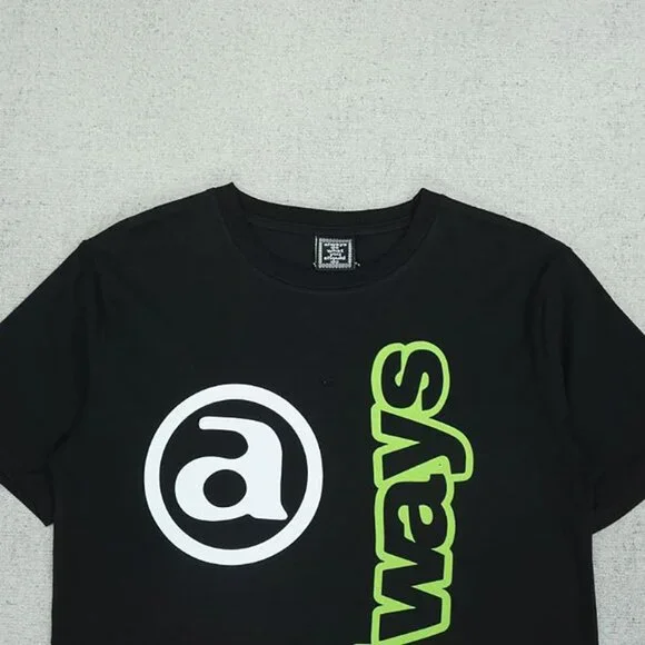 Always Black Trendy Lettering Short Sleeve T Shirt